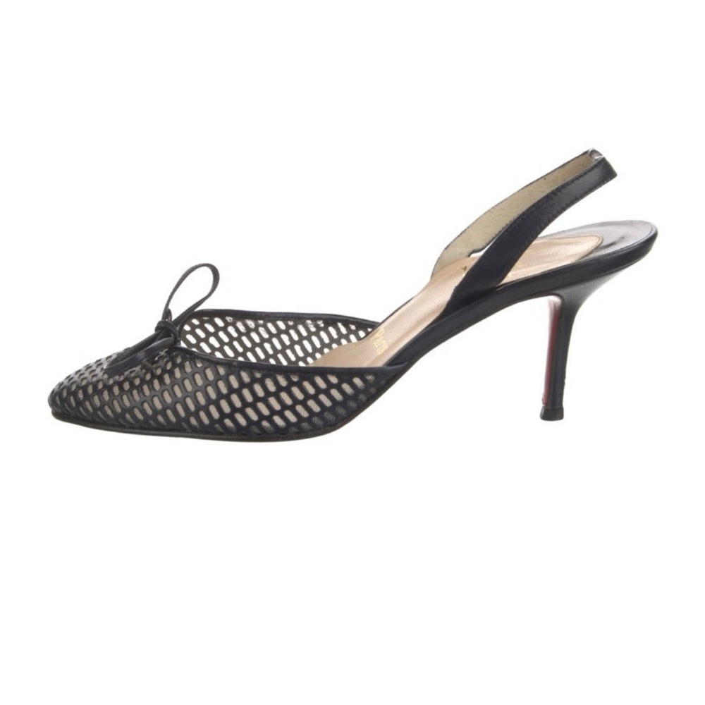 Christian Louboutin Bow Accents Slingback Pumps